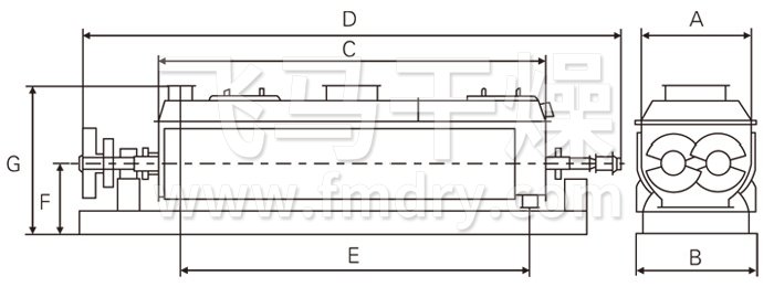 空心槳葉干燥機結構示意圖 空心槳葉干燥機結構示意圖